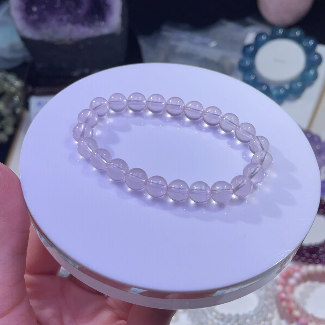 未镶嵌手链水晶老矿烟紫罗兰马粉7+