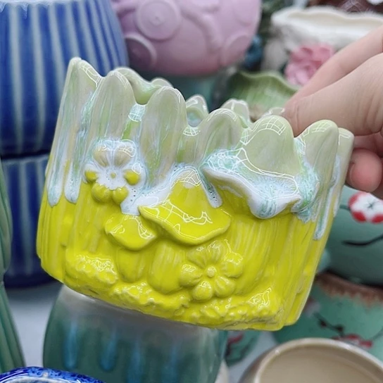 多肉多肉绿植陶瓷花盆9.9包邮，有空