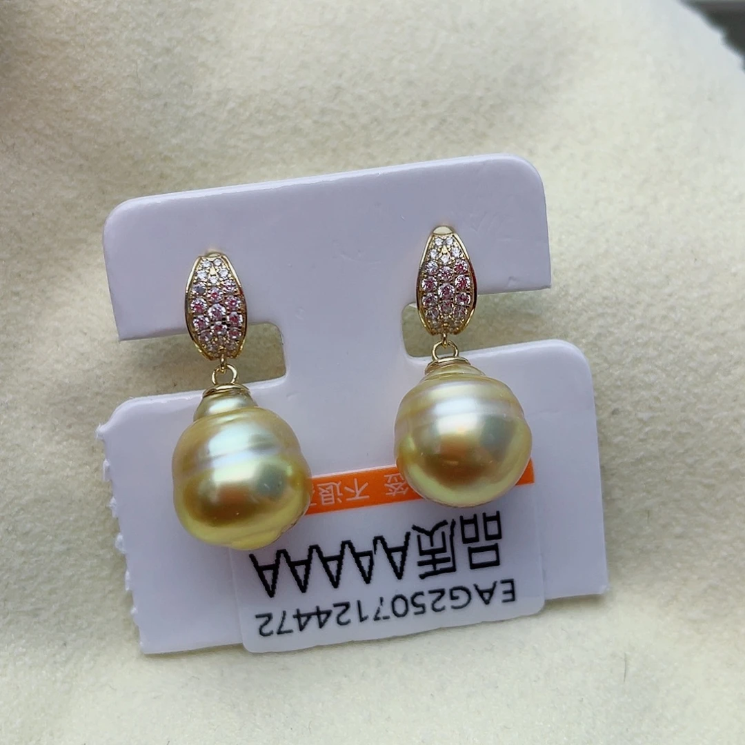 海水珍珠银S925镶嵌耳饰w66