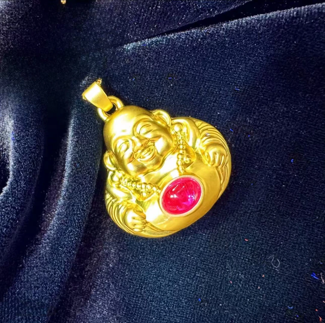 【严选】足金999佛头吊坠