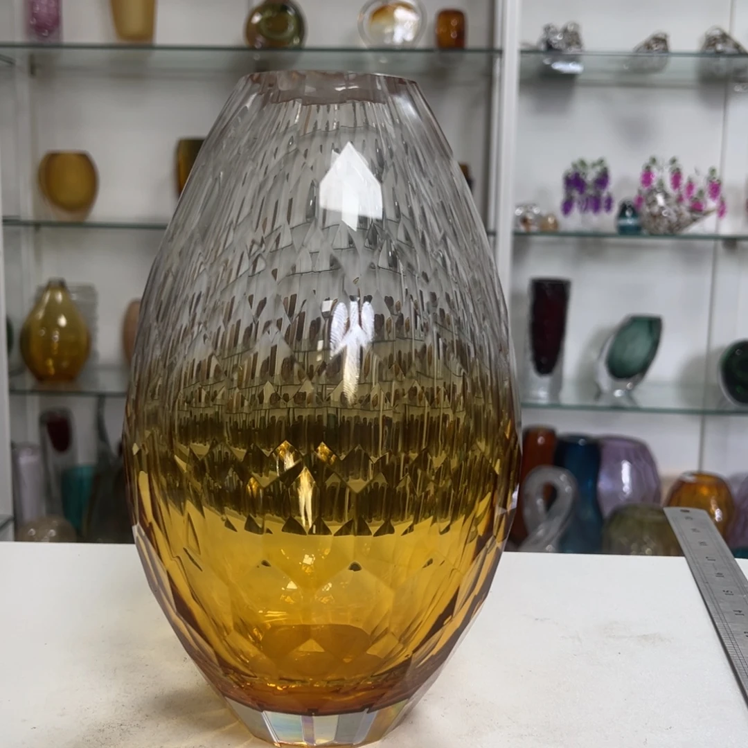 幻彩琉璃花瓶纯手工制作高度27