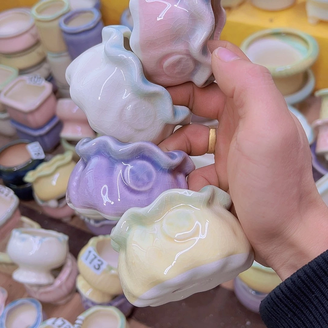 红陶陶瓷花盆当场满12包邮