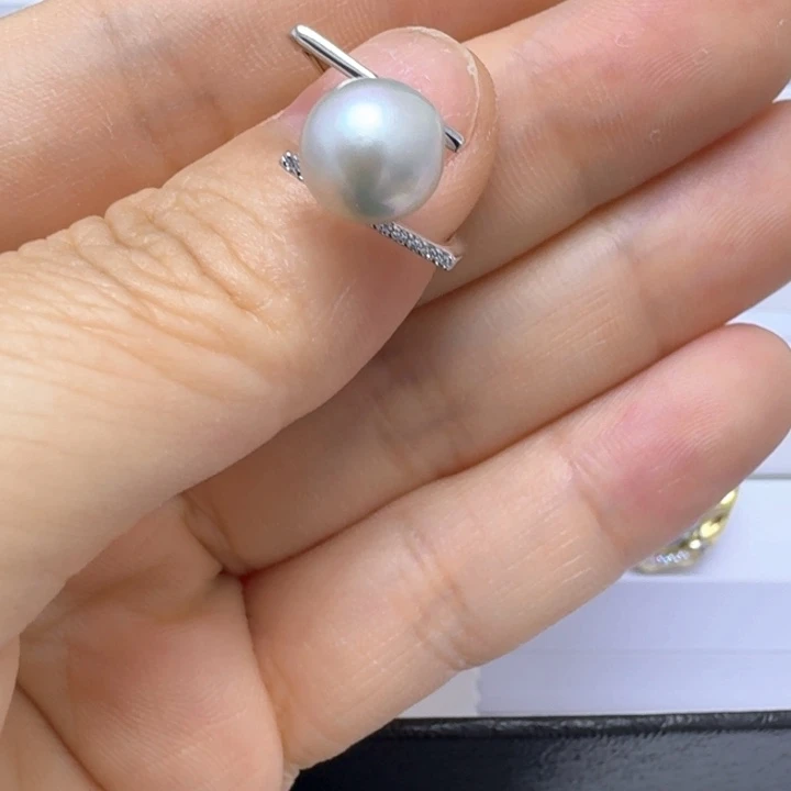 海水珍珠戒指银S925镶嵌