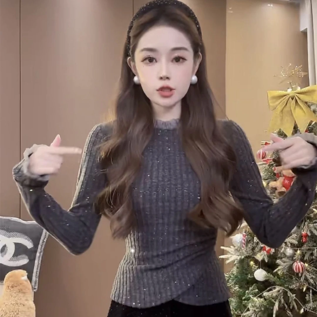 2025秋冬季新款修身显瘦立领打底衫女百搭时尚显瘦长袖上衣小衫女