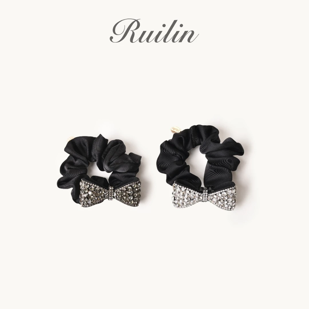 RUILIN【星芒蝶蝶】发圈满钻蝴蝶结气质百搭优雅