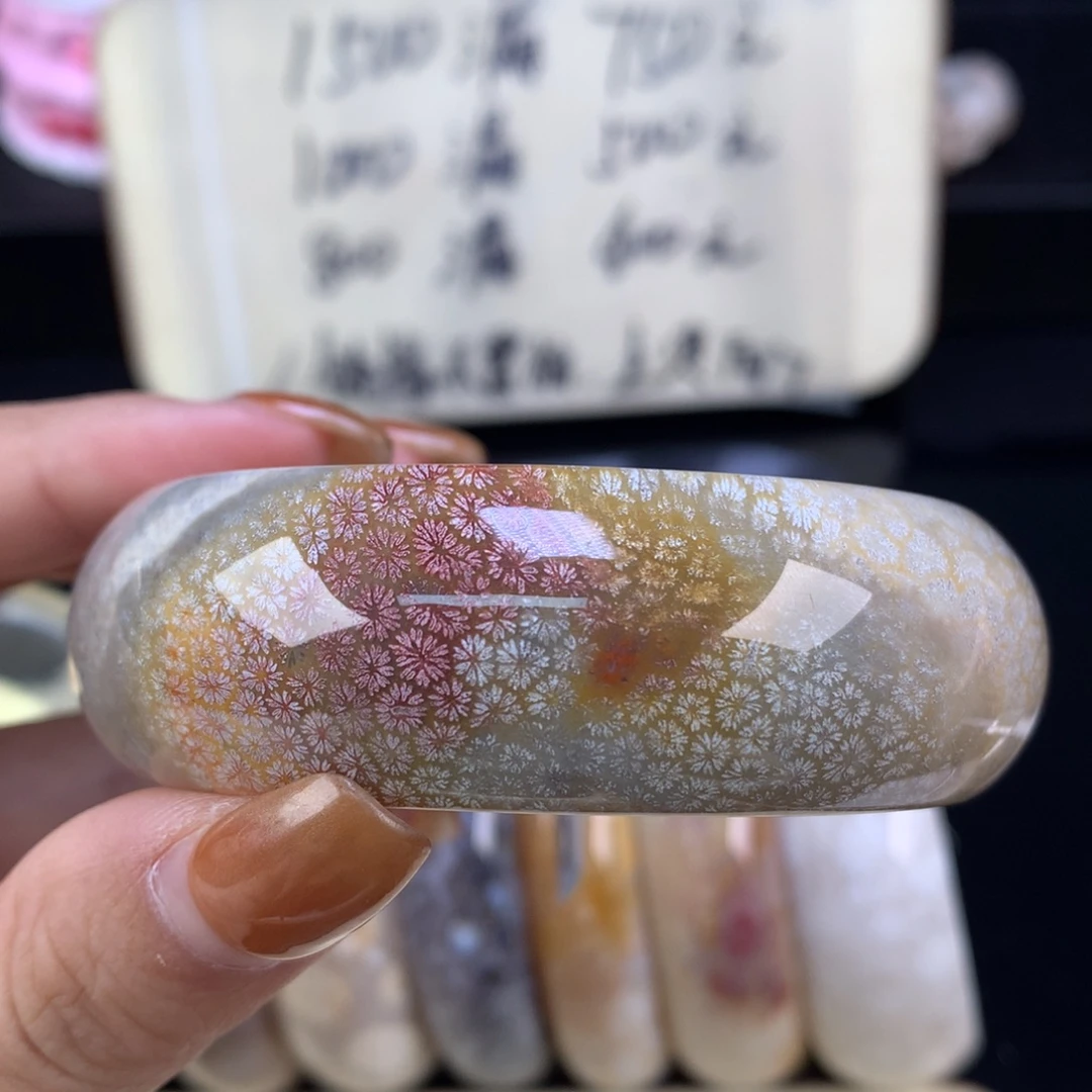 硅化珊瑚（珊瑚玉）未镶嵌颈饰精美手镯五折57.4口（36号）