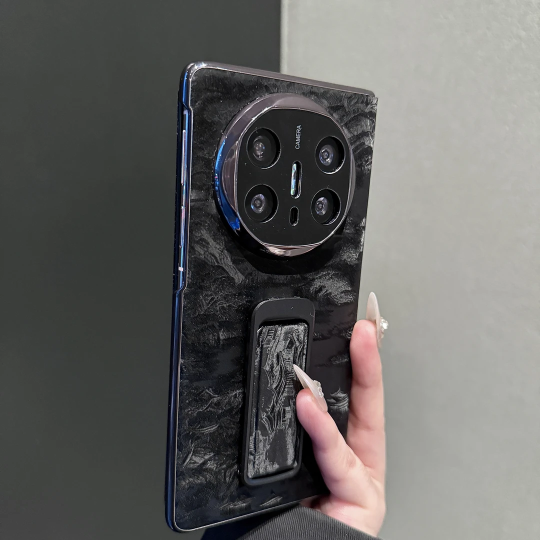 【高品质】适用华为matex6折叠屏手机壳智能视窗丝绒高级国风山水