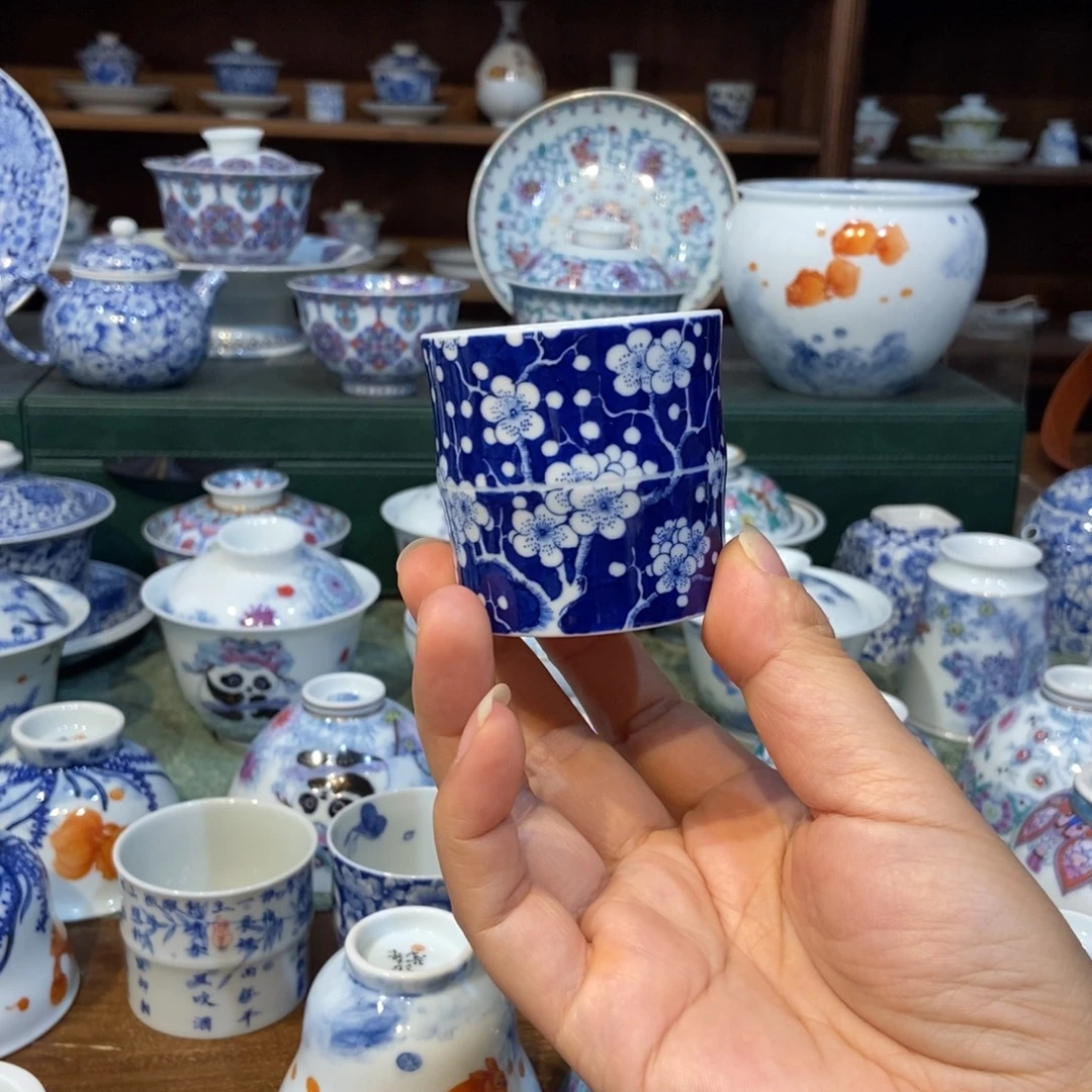 w雪山春晓冰梅竹节杯