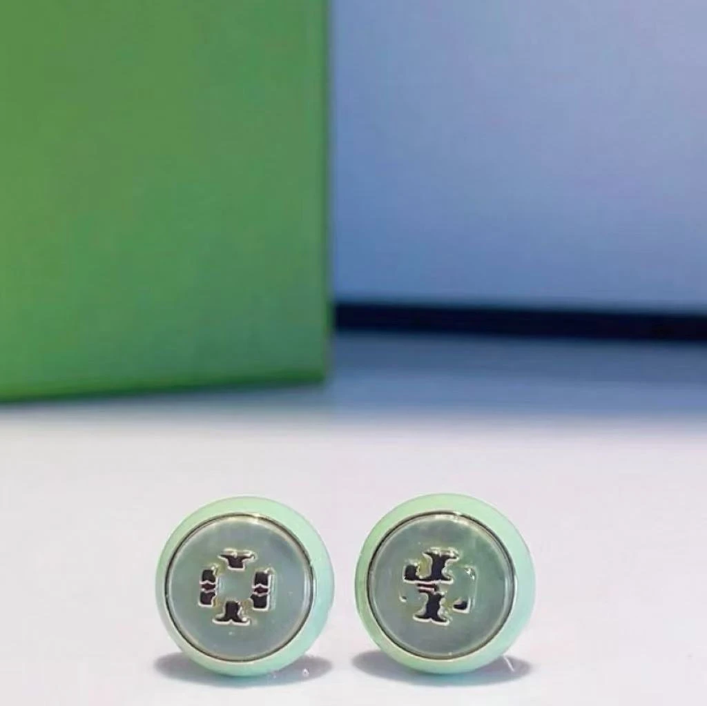 合金树脂耳饰  三色 圆形耳钉