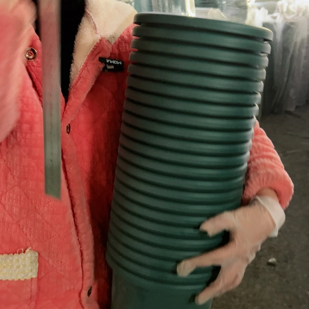 树脂四季盆3#墨绿色11个无托