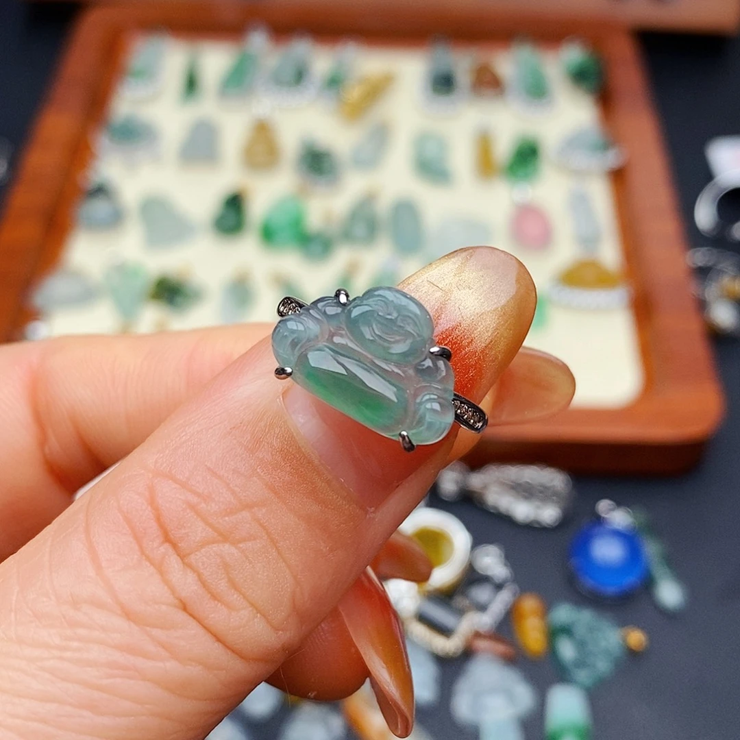 银S925镶嵌戒指翡翠