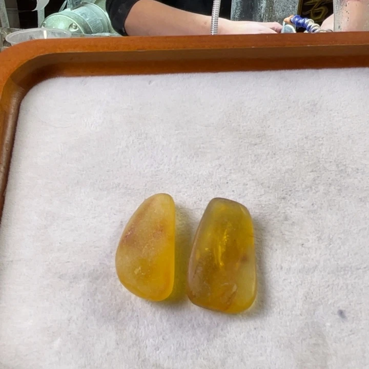 定制琥珀银S925镶嵌一**好天然琥珀