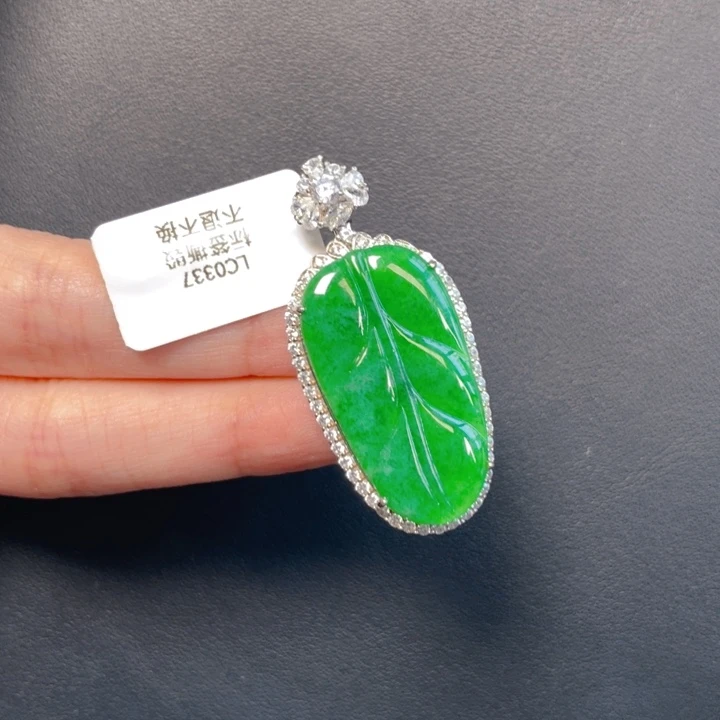 吊坠(不含链)银S925镶嵌翡翠