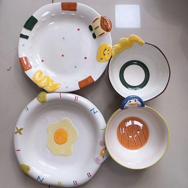 瓷片瑕疵特价陶瓷四件套