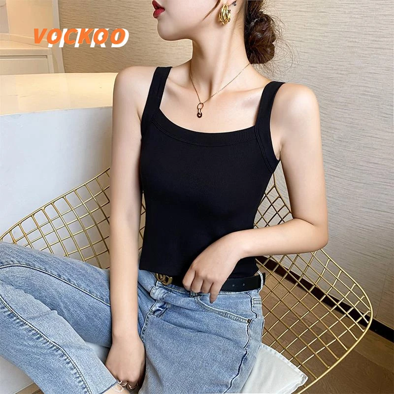 黑色小吊带背心女内搭2025年新款秋冬季螺纹运动美背修身保