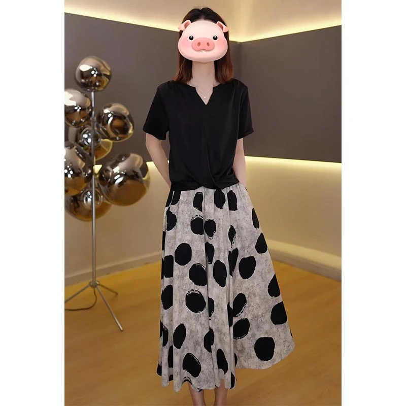 休闲风ins女装时尚套装上衣半身裙2025年夏季新款两件套温柔气质