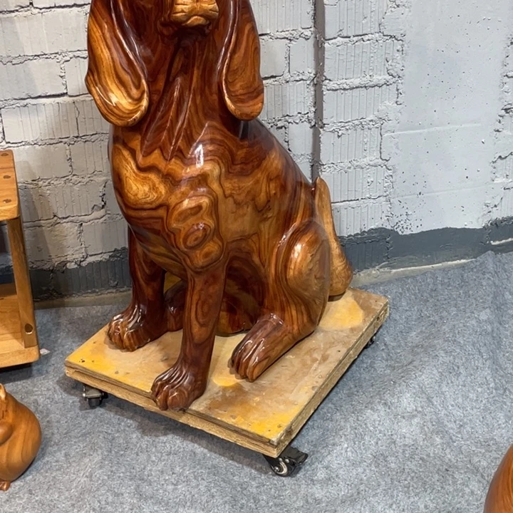 雲***舒香樟木实木旺财狗80高