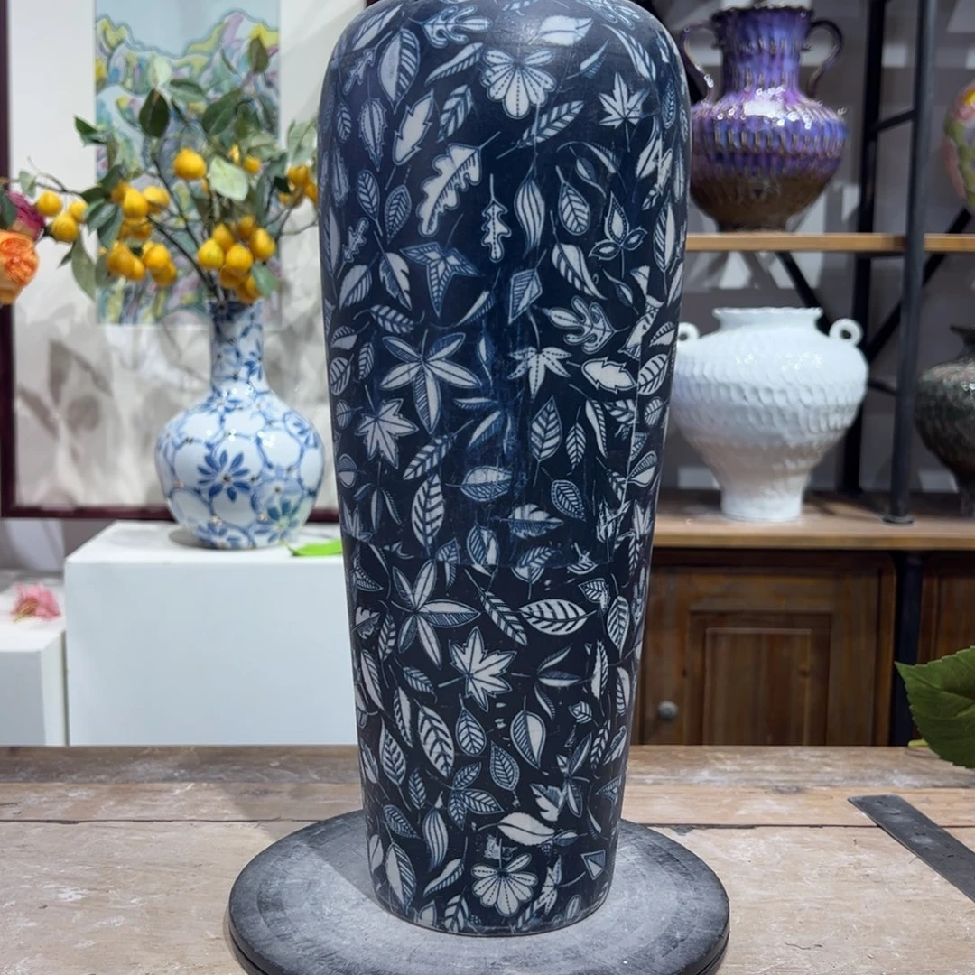 摆件陶瓷花瓶高34口8