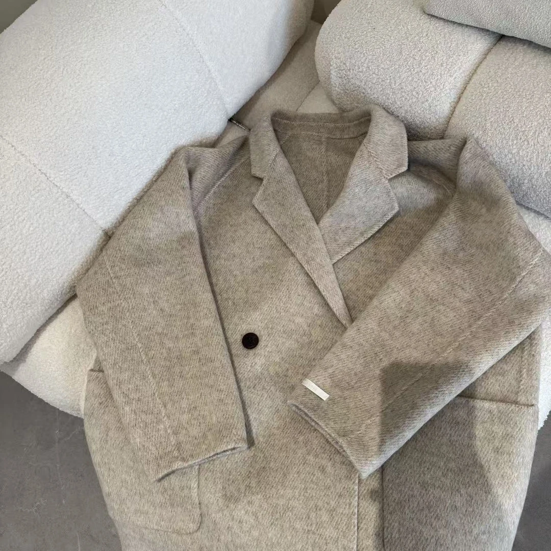 【港岛情书】羊毛骆驼绒双面呢大衣韩系气质长款毛呢外套女