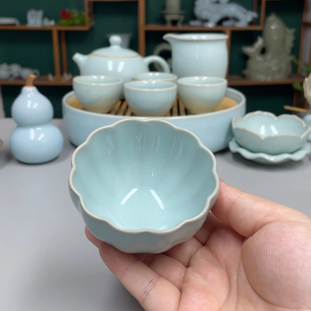 瓷赵琳老师花瓣杯带礼盒