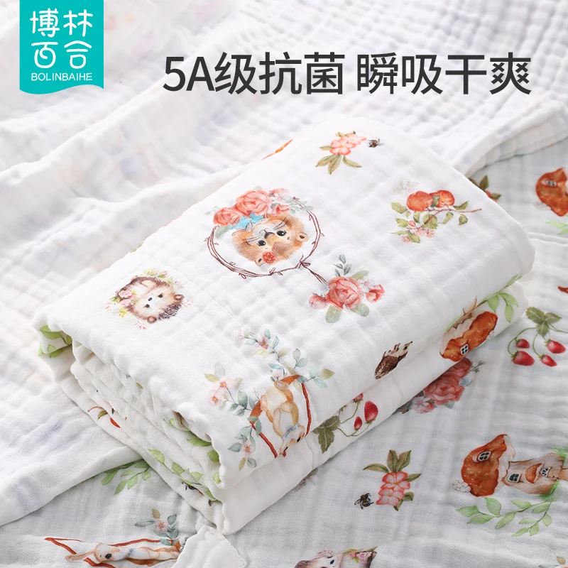 新生婴儿浴巾纯棉纱布宝宝初生儿童洗澡巾超软吸水全棉a类大尺寸