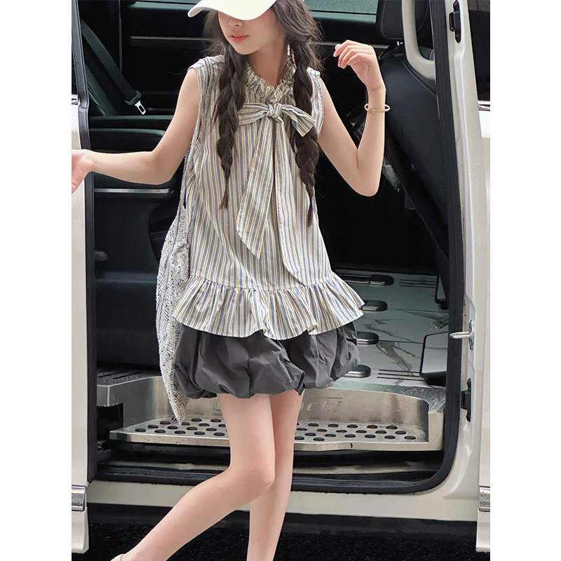 K29296韩系女童背心套装2025夏装新款儿童上衣裙子休闲两件套时髦