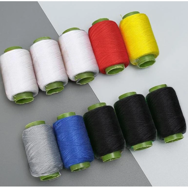 【3卷黑3卷白4卷彩】缝纫线缝衣服细线小卷黑白色彩色手工涤纶线团