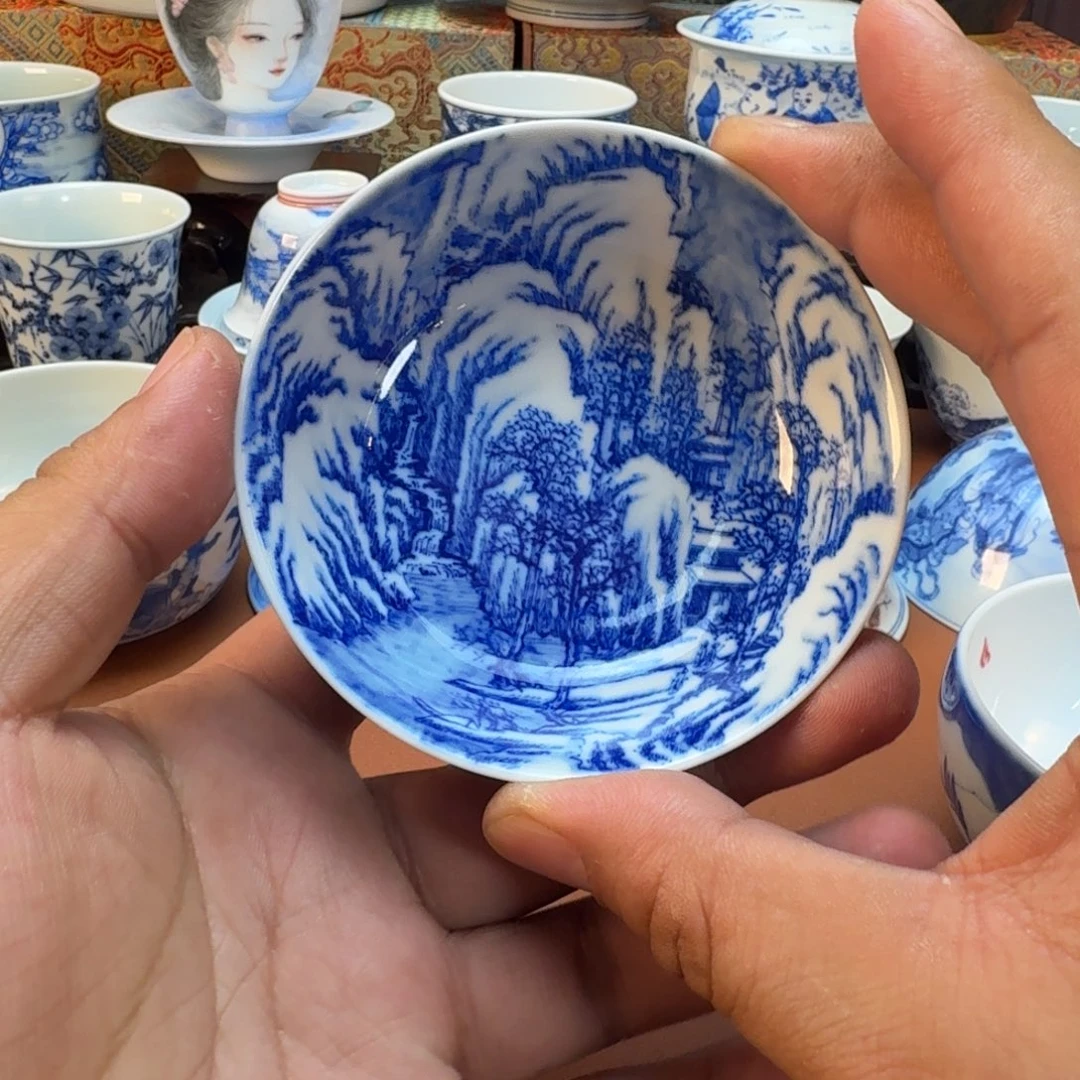 猛***薇杯子陶景德镇全手工手绘陶瓷