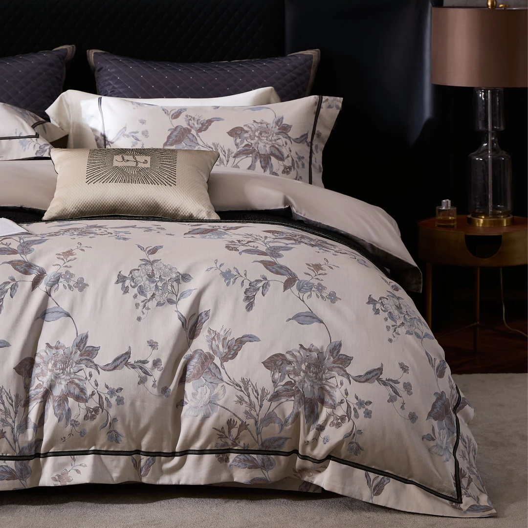 【贝莉】新中式装修适配新疆长绒棉色织提花轻奢高级感四件套