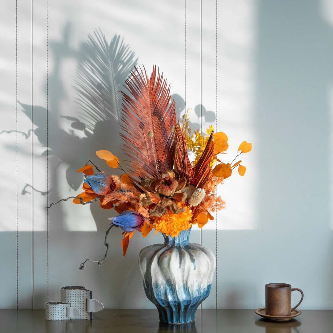 （心想事橙）迷雾山野永生花设计师推荐客厅玄关餐厅高档家居装饰