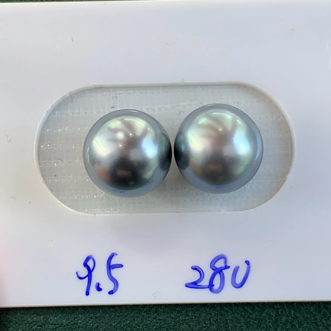 海水珍珠裸珠铂金灰9.5mm