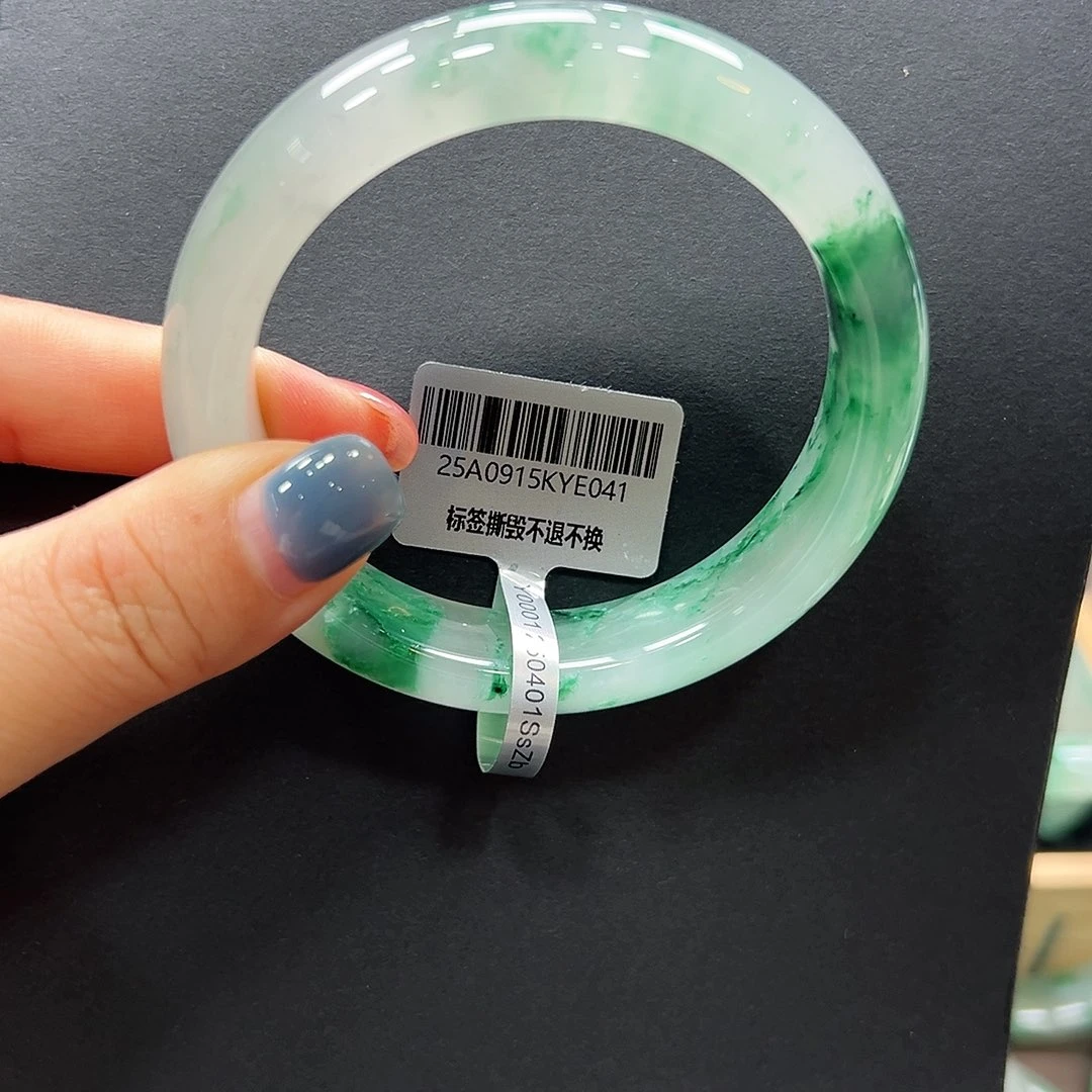 石英质玉（非洲翠）未镶嵌手镯唐唐57.0