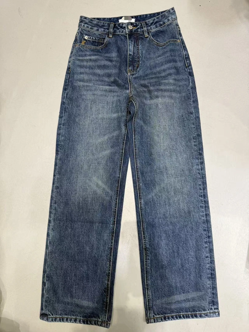 COCO ZHANG 2025新款高腰水洗直筒牛仔裤NAI 38781 Hi Fortune