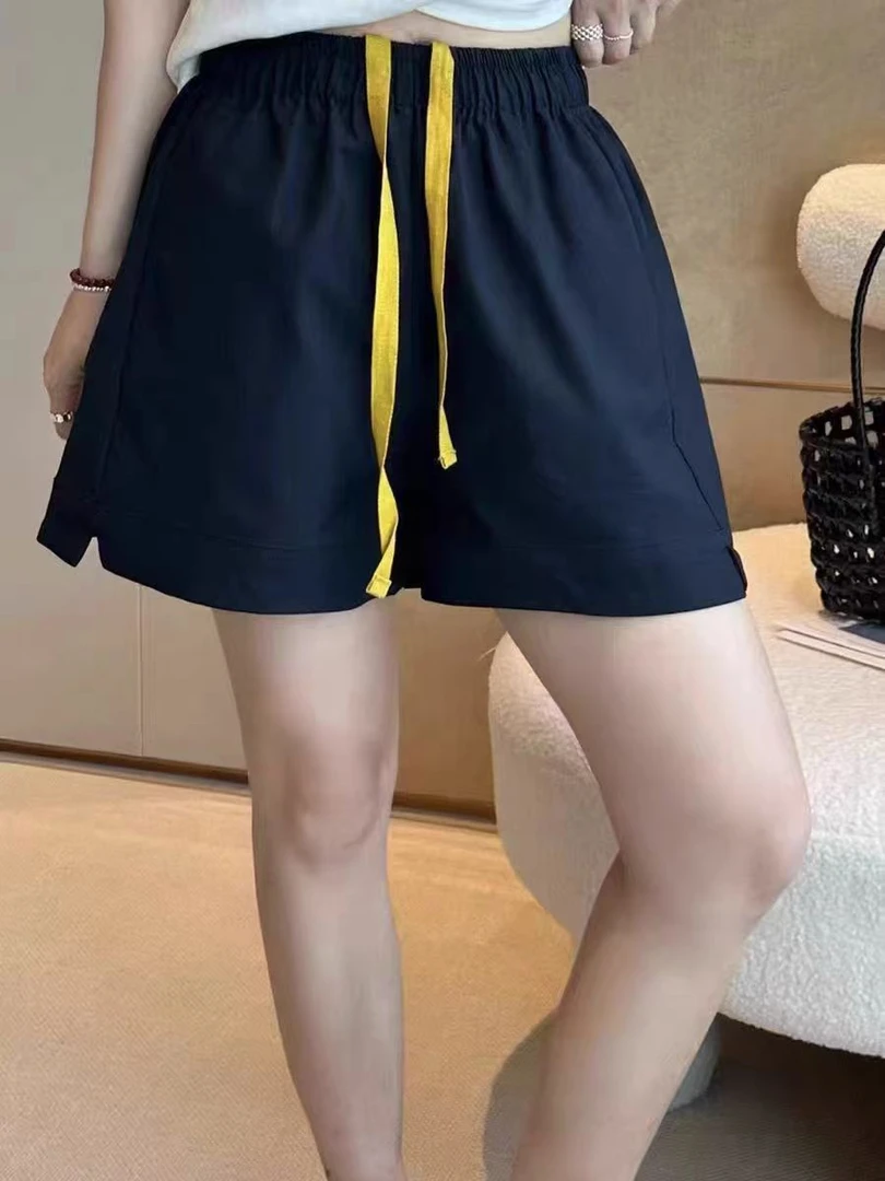 *子怡*高级感抽绳松紧腰休闲短裤宽松显瘦151裤长45