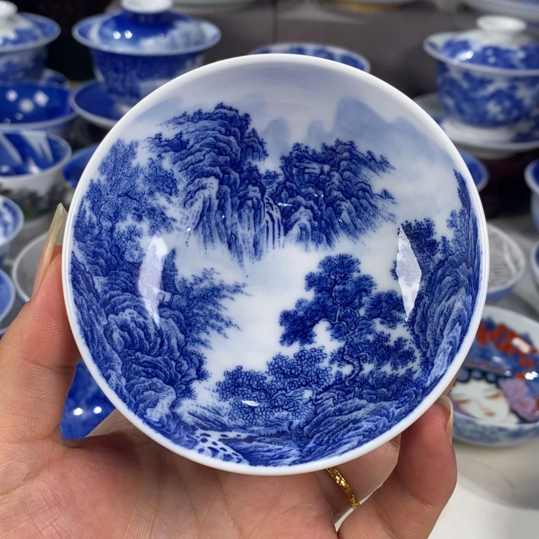 青花山水主人杯杯