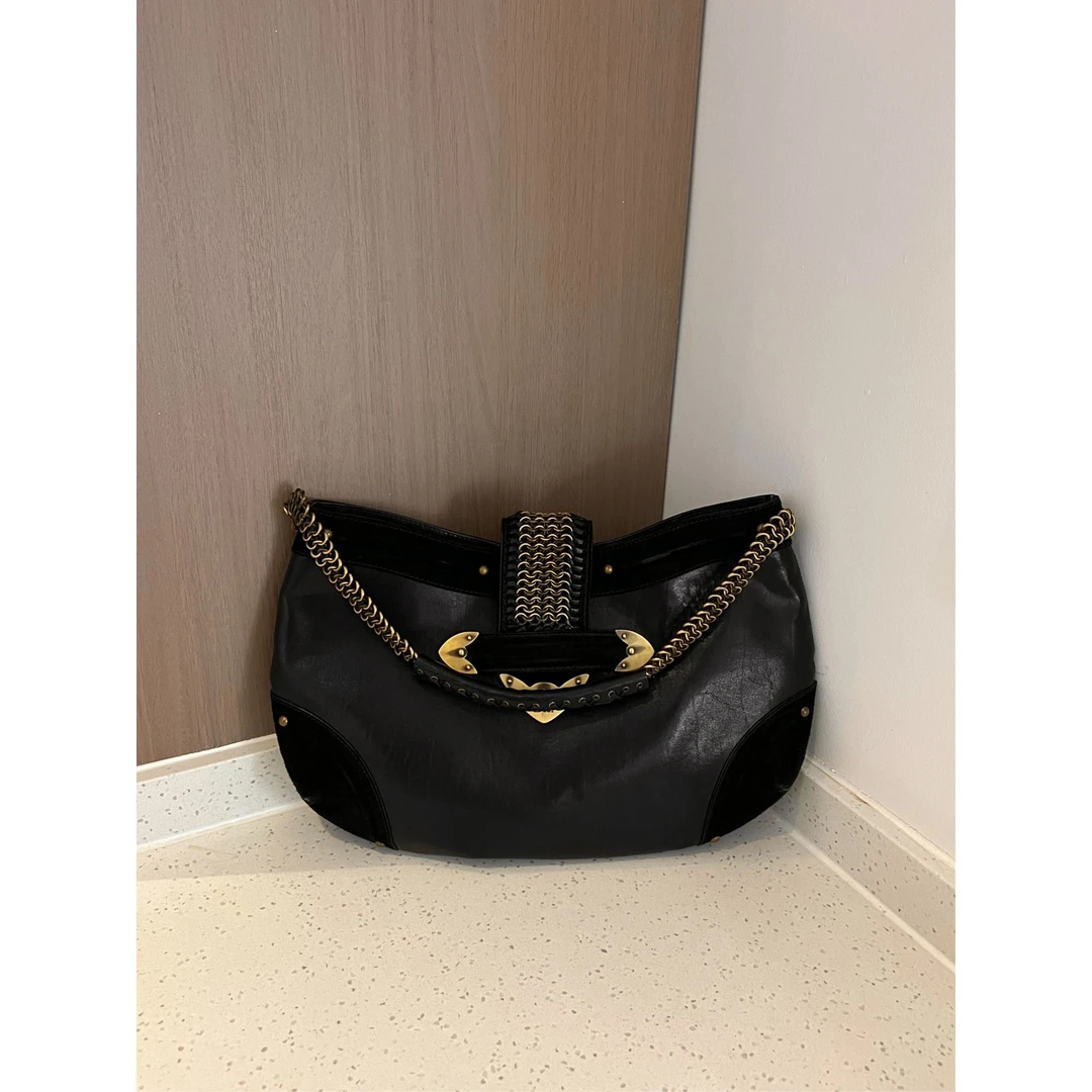 95新 DIOR/迪奥 黑金复古手提腋下包