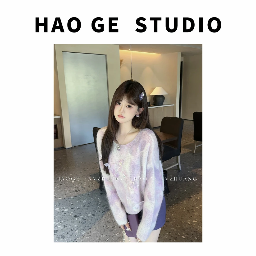浩哥严选●蝴蝶花园HGQ5MY3007A毛衣预