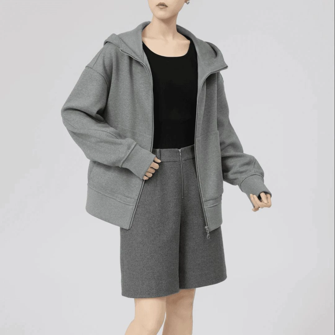AMASS/阿玛施新款高级时尚休闲百搭连帽拉链卫衣外套女5400935