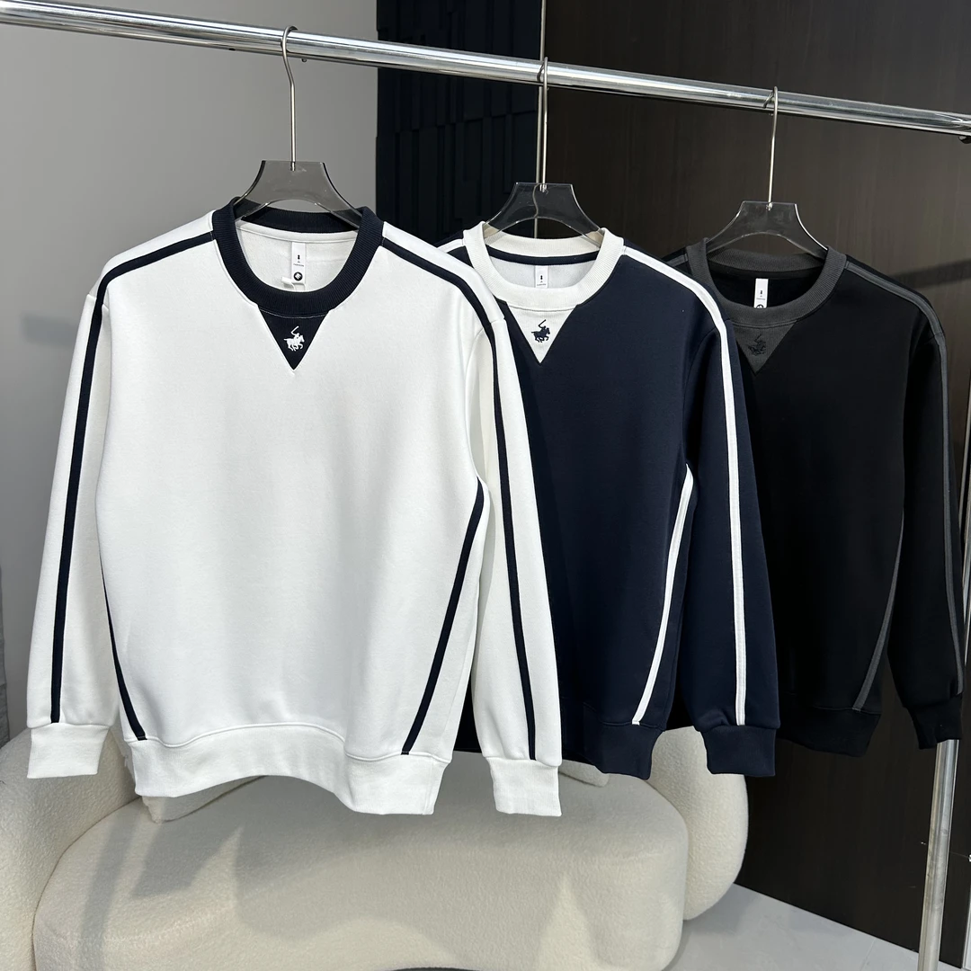 高档秋冬新款休闲日常长袖卫衣打底衫圆领撞色气质舒适男款96677