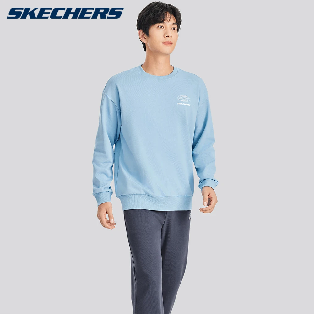 斯凯奇官方服装男女同款针织舒适时尚百搭长袖卫衣L324U060