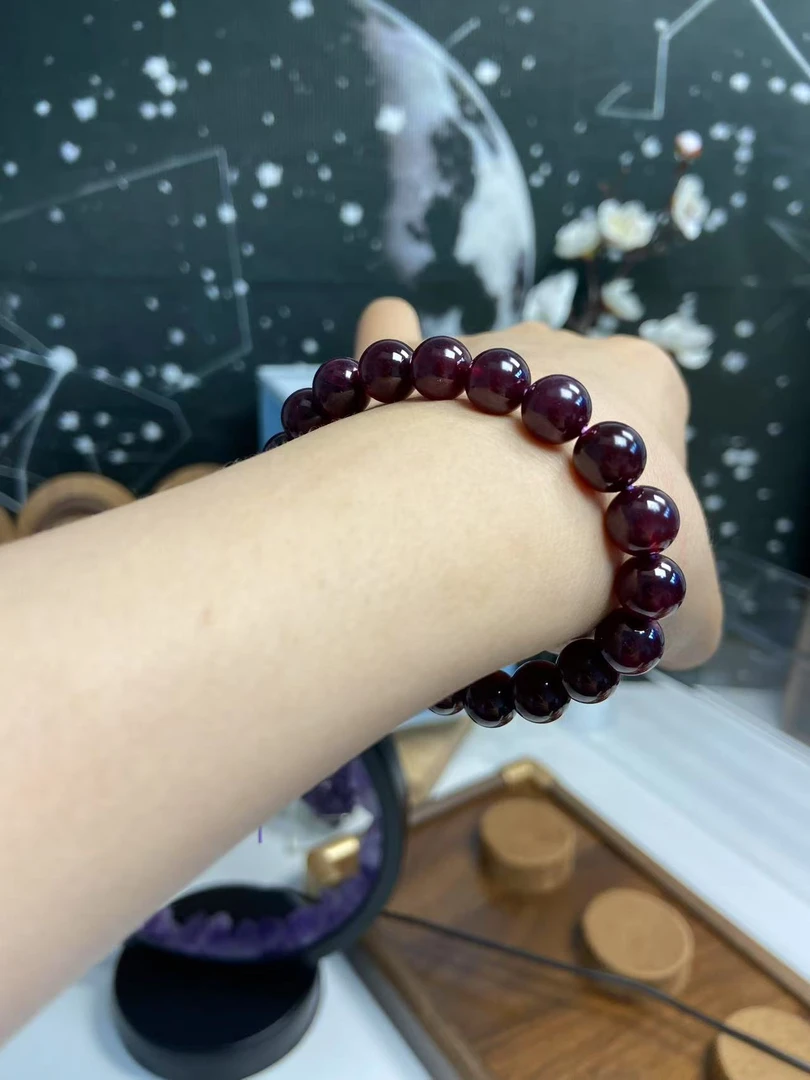 天然紫牙乌石榴石手链PL298
