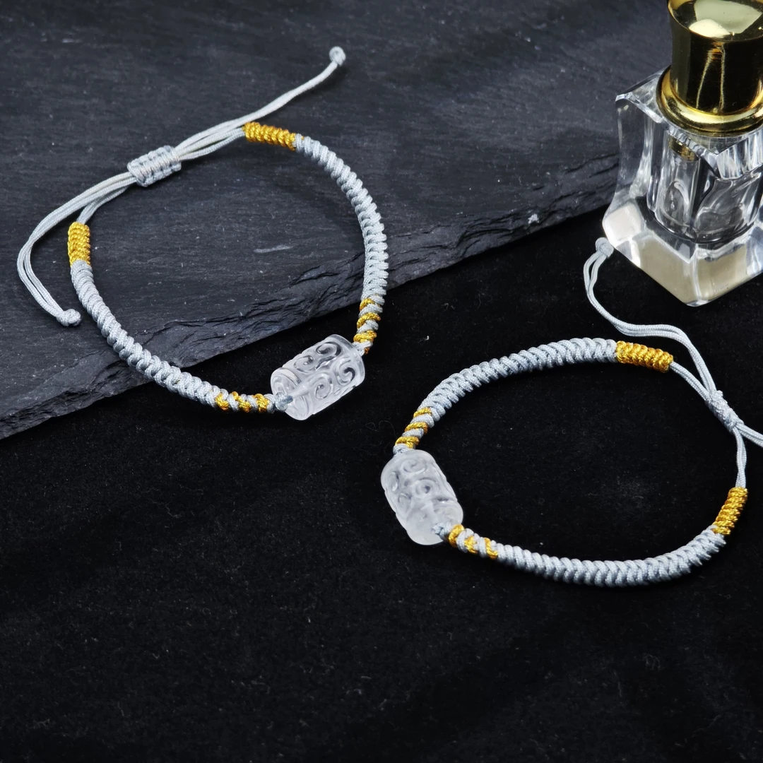 【铭记珠宝】白水晶手绳7-2DM47L139【多样性发一件】尺寸约12*9mm