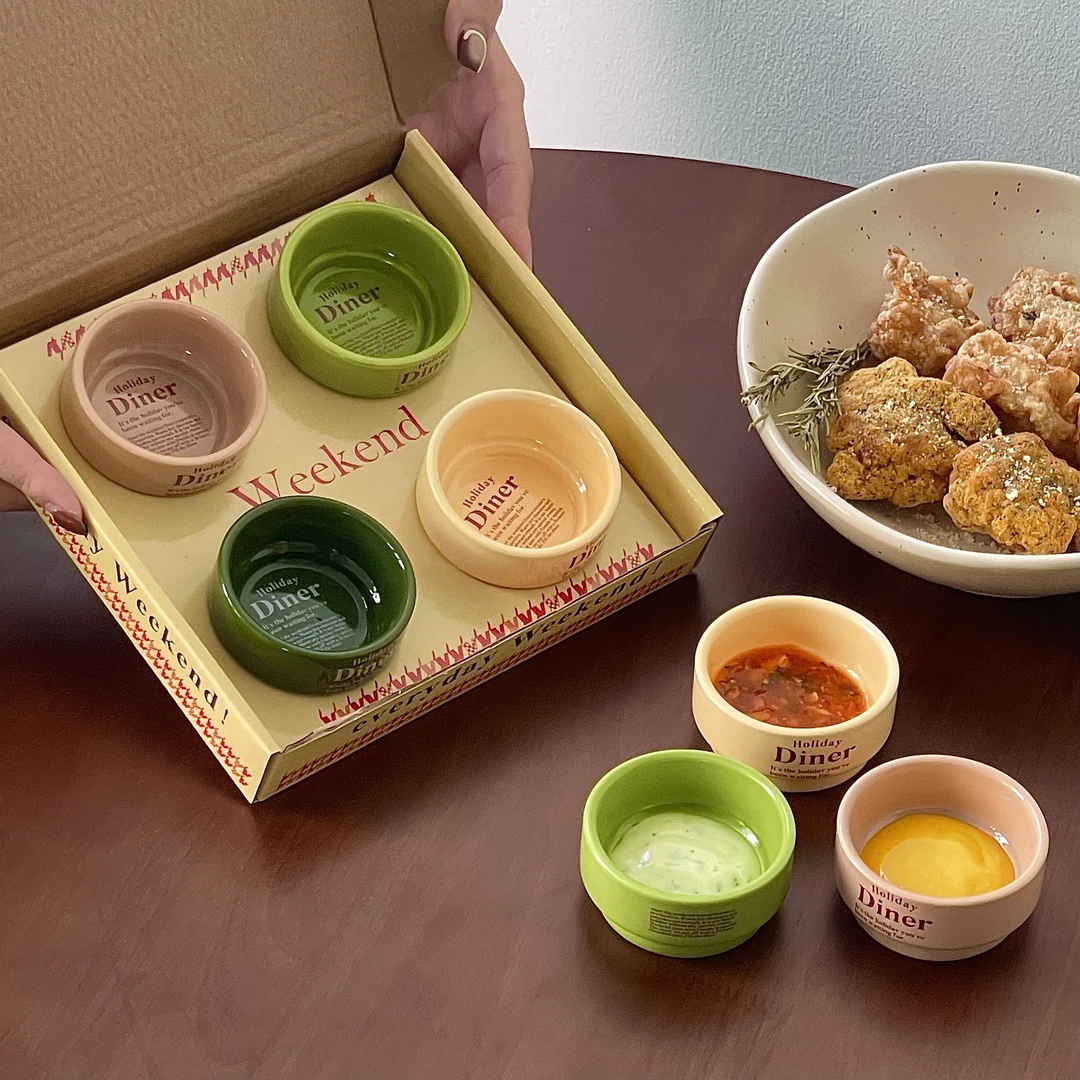 嘉点陶瓷蘸料碟家用可爱小碟子2025新款味碟火锅调料碟醋碟酱油碟