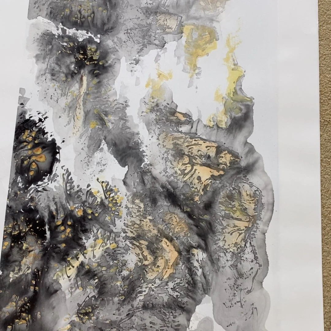 国画鸿**伴国画山水三尺贾书轩  琪