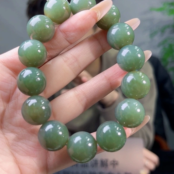 和田玉未镶嵌手链纯天然和田玉新疆且末蓝卡16