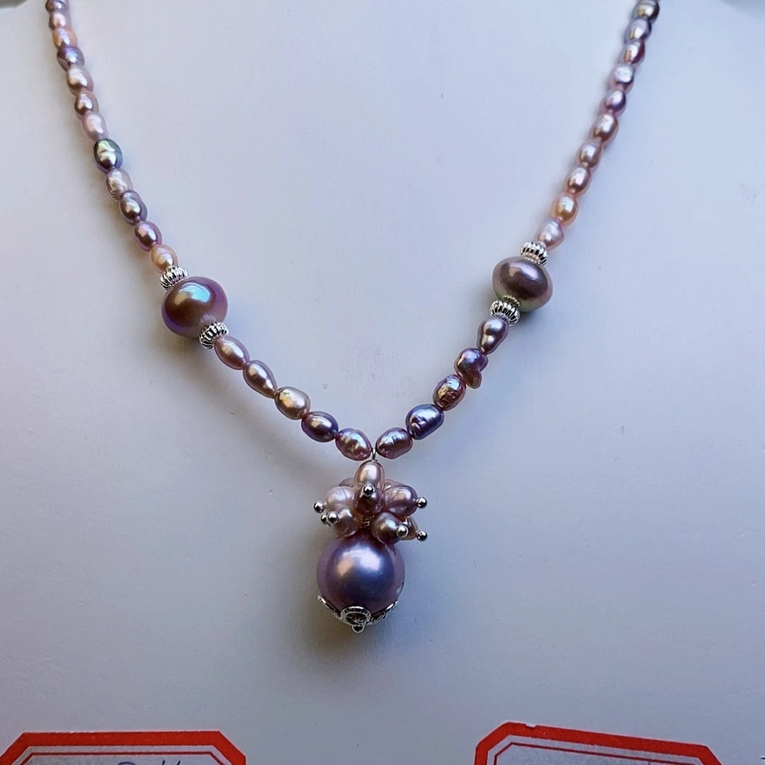 淡水珍珠颈饰银S925镶嵌