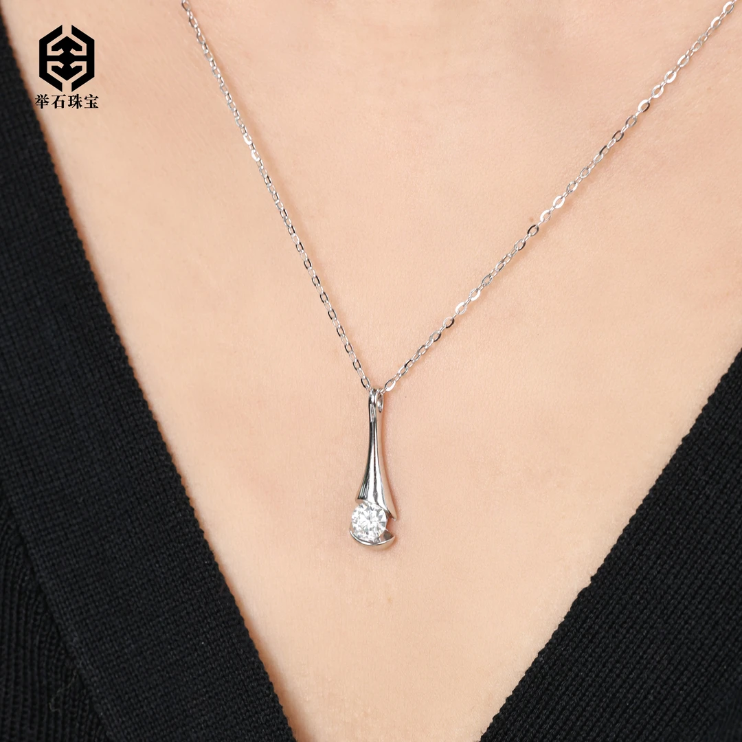 925银莫桑石银制品 【举石珠宝】T1231-9819-720莫桑钻吊坠（一件）N