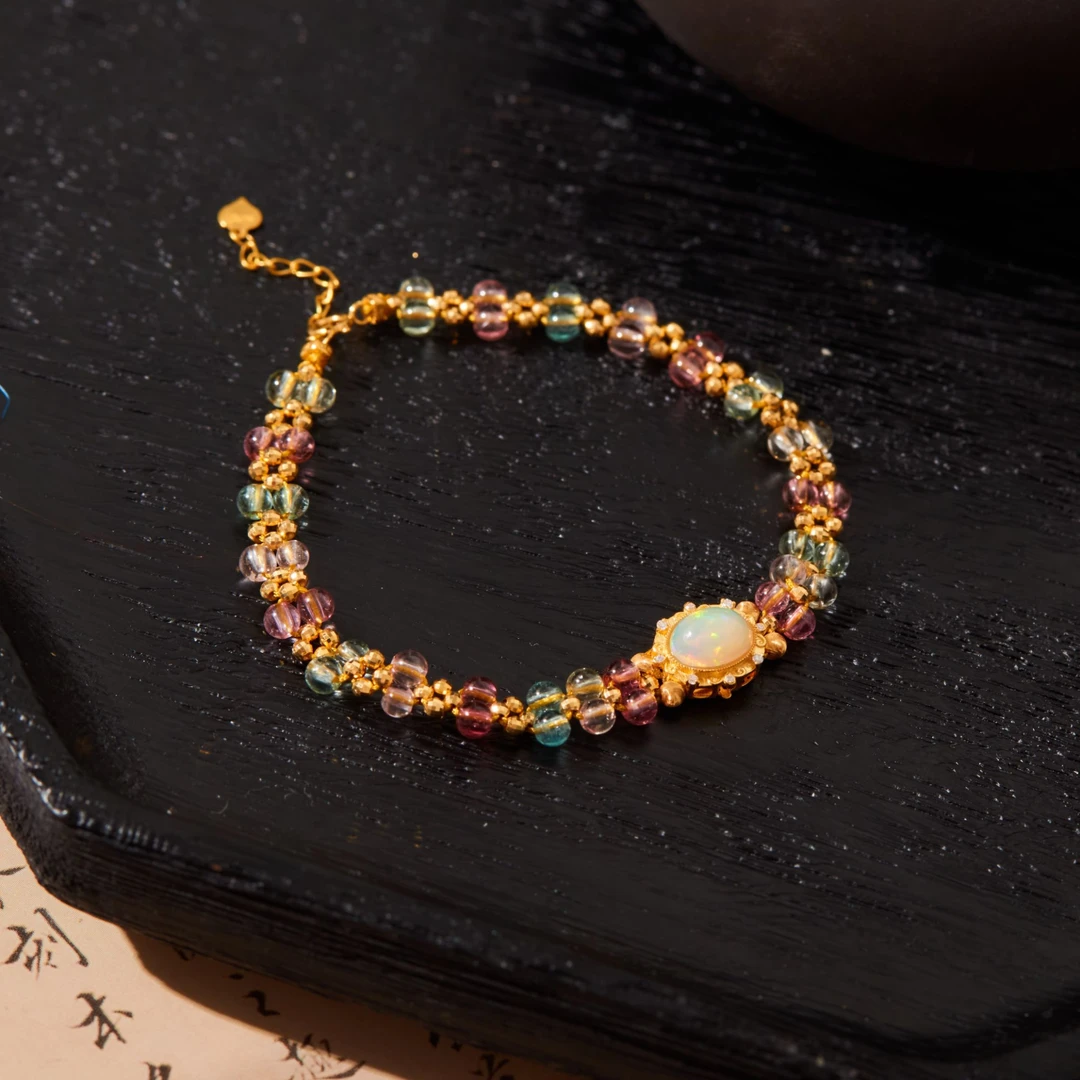 【云上雅岚】18K欧泊碧玺手链多样性发一#XYGD363044-B