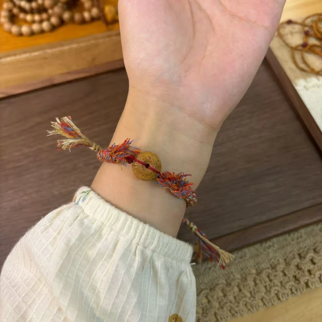 桃核平安扣编织拼色民族风男女通用手绳