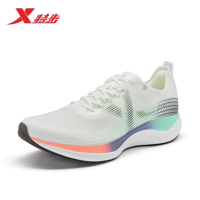 特步大众功能跑鞋致轻8.0夏季新款男子运动鞋舒适耐磨缓震网面男